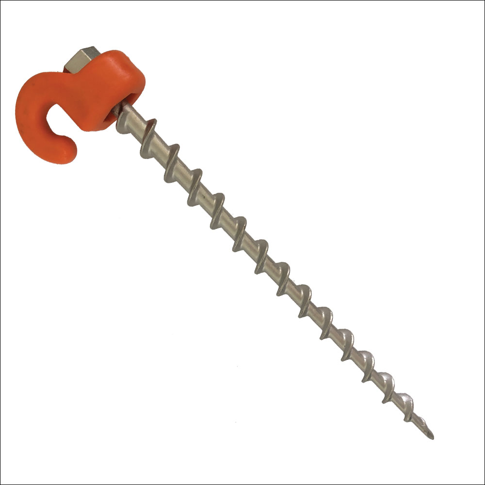 Ground Dog™ Screw In Pegs with Hook Collars